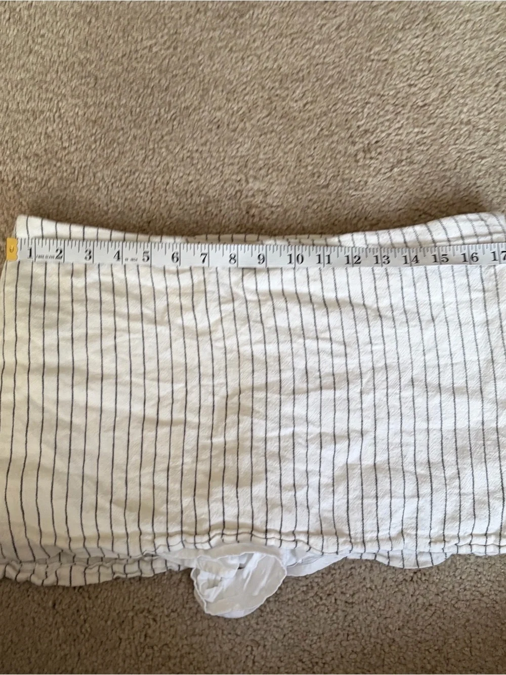 Abercrombie And Fitch White Black Stripped Linen Blend Mini Skort Skirt Large 32